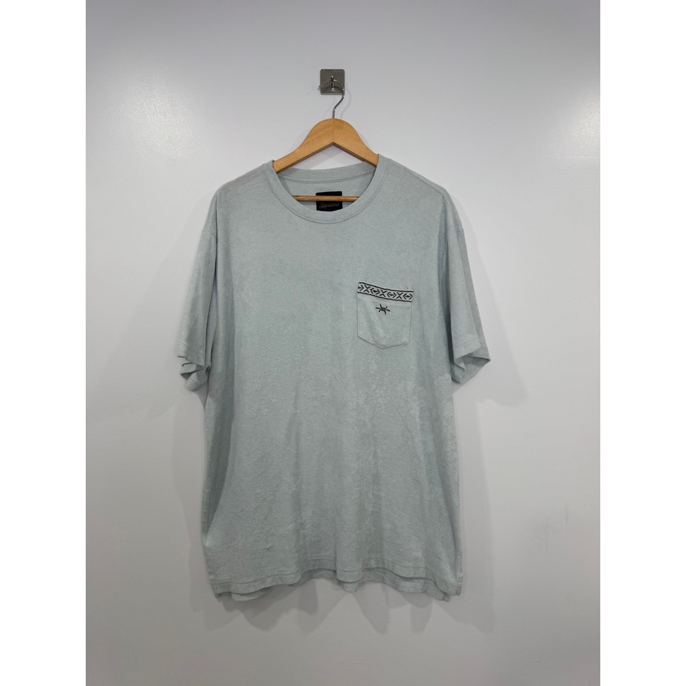 Texas Standard Men Blue Short Sleeve Terry Cloth Pocket T-Shirt XL